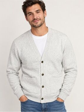 Men’s Old Navy Fleece Cardigan, Oatmeal, Size M - Like New !